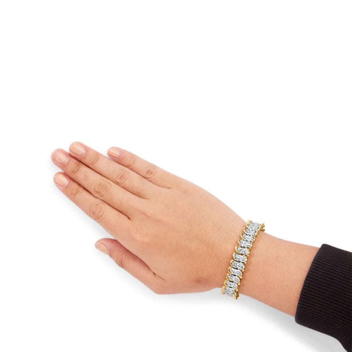 10K Yellow Gold 4.00 Cttw Pave Diamond Classic Link 7