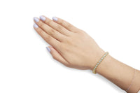 10K Yellow Gold 3 cttw Round-Cut Diamond Spiral Link 7.50