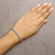 .925 Sterling Silver 5.0 Cttw Black Diamond Milgrain Link Tennis Bracelet  - 7" Inches-3