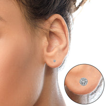 .925 Sterling Silver 1/4 Cttw Round Diamond Spiral Halo Cluster Stud Earrings (I-J Color, I2-I3 Clarity)-3