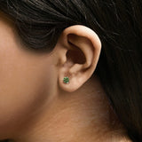 14K White Gold 1 1/2 Cttw 3-Prong Martini Set Brilliant Round-Cut Solitaire Lab Grown Green Diamond Screwback Stud Earrings (Green Color, VS2-SI1 Clarity)-3 thumbnail 4