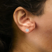 14K White Gold 2 1/2 Cttw Lab Grown Diamond Solitaire Stud Earrings