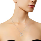 .925 Sterling Silver 1/10 Cttw Diamond Miracle-Set 2 Stone 'Together Forever' Open Circle 18
