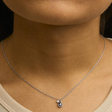 14K White Gold 6x4mm Pear Blue Sapphire and Diamond Accent Charm Pendant Necklace - 18" Inches-3