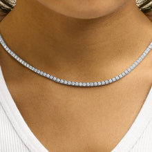 14K White Gold 10 3/4 Cttw Lab Grown Diamond Tennis Necklace-3