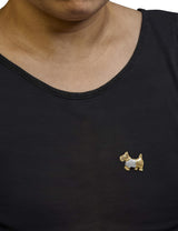 18K Yellow Gold1/3 Cttw Diamond Scottish Terrier Brooch Pin and Pendant with Satin Finish (G-H Color, VS2-SI1 Clarity) - NO CHAIN INCLUDED-4 thumbnail 5