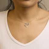 .925 Sterling Silver Diamond Accent Infinity Heart Love Pendant Necklace (J-K Color, I2-I3 Clarity) - 18