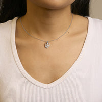 .925 Sterling Silver Diamond Accent Mom with Heart Pendant Necklace (J-K Color, I2-I3 Clarity) - 18