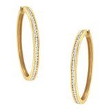 14K Yellow Gold 1.0 Cttw Round Brilliant Cut Diamond Channel Set Circle Hoop Earrings (I-J Color, I1-I2 Clarity)-0 thumbnail 1