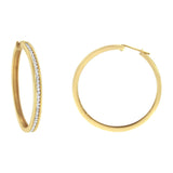 10KT Yellow Gold 1 cttw Slim Diamond Hoop Earrings (I-J Color, I1-I2 Clarity)-1 thumbnail 2