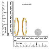 10KT Yellow Gold 1 cttw Slim Diamond Hoop Earrings (I-J Color, I1-I2 Clarity)-4 thumbnail 5