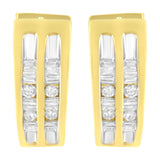 10K Yellow Gold 1/2 cttw Diamond Huggy Heart Hoop Earrings (I-J Clarity, I2-I3 Color)-3 thumbnail 4