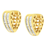 10K Yellow Gold 1/2 cttw Diamond Huggy Heart Hoop Earrings (I-J Clarity, I2-I3 Color)-4 thumbnail 5
