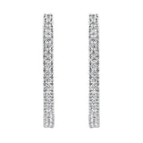 10KT White Gold 1 cttw Diamond Hoop Earrings (I-J Clarity, I2-I3 Color)-3 thumbnail 4