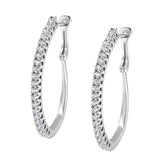 10KT White Gold 1 cttw Diamond Hoop Earrings (I-J Clarity, I2-I3 Color)-4 thumbnail 5