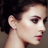 10KT White Gold 1 cttw Diamond Hoop Earrings (I-J Clarity, I2-I3 Color)-2 thumbnail 3