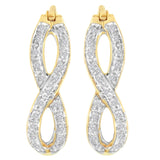 10K Yellow and White Gold 1/4 cttw Diamond Double Infinity Hoop Earrings (I-J Clarity, I1-I2 Color)-3 thumbnail 4