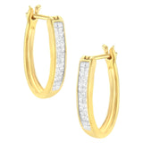 10K Yellow Gold 1/2 Cttw Invisible Set Princess-cut Diamond Hoop Earrings (H-I Color, SI2-I1 Clarity)-0 thumbnail 1