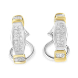 14K Two-Toned Gold Round and Princess Cut Diamond Earrings (0.5 cttw, H-I Color, SI2-I1 Clarity)-0 thumbnail 1