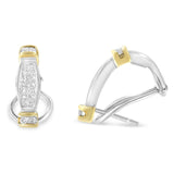 14K Two-Toned Gold Round and Princess Cut Diamond Earrings (0.5 cttw, H-I Color, SI2-I1 Clarity)-1 thumbnail 2