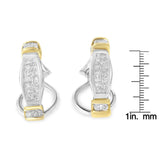 14K Two-Toned Gold Round and Princess Cut Diamond Earrings (0.5 cttw, H-I Color, SI2-I1 Clarity)-3 thumbnail 4