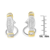 14K Two-Toned Gold Round and Princess Cut Diamond Earrings (0.5 cttw, H-I Color, SI2-I1 Clarity)