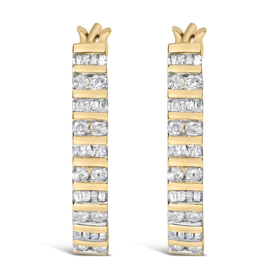 10K Yellow Gold 1.0 Cttw Alternating  Diamond 