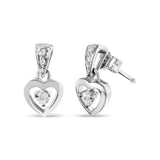 14K White Gold 1/6 Cttw Diamond Dangle Heart Stud Earrings (H-I, SI2-I1)-1 thumbnail 2