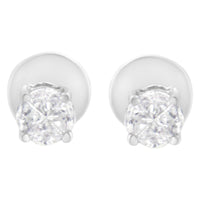 14K White Gold 1/2 Cttw Pie-Cut Diamond Solitaire Stud Earrings (H-I Color, SI1-SI2 Clarity)