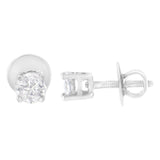 14K White Gold 1/2 Cttw Pie-Cut Diamond Solitaire Stud Earrings (H-I Color, SI1-SI2 Clarity)-3 thumbnail 4