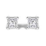 .925 Sterling Silver 1/4 Cttw Princess-Cut Diamond Solitaire Stud Earrings (H-I Color, I3 Clarity)-0 thumbnail 1