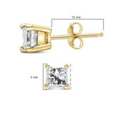 IGI Certified 14k Yellow Gold 1/3 Cttw 4-Prong Set Princess-Cut Solitaire Diamond Push Back Stud Earrings (Q-R Color, I1-I2 Clarity)-4 thumbnail 5