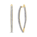 10K yellow gold earrings with round diamond stones, 1 carat total