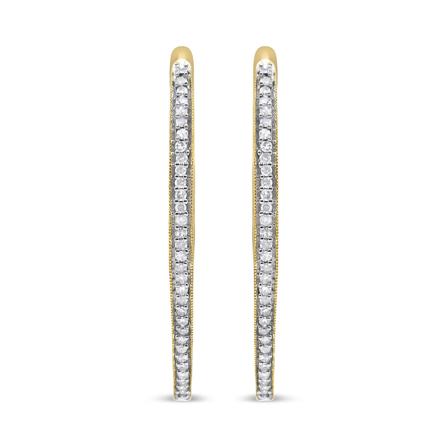 10k Yellow Gold Round Cut Diamond Earrings (1 cttw, I-J Color, I2-I3 Clarity)