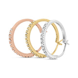 14K Tri-Toned Gold 1/3 Cttw Diamond Triple Hoop Earrings (I-J Color, I2-I3 Clarity) - 22 MM-1 thumbnail 2