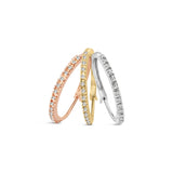 14K Tri-Toned Gold 1/3 Cttw Diamond Triple Hoop Earrings (I-J Color, I2-I3 Clarity) - 22 MM-4 thumbnail 5