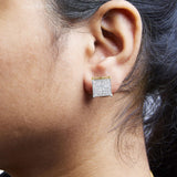 10K Yellow Gold 2.0 Cttw Invisible-Set Princess-Cut Diamond Stud Earrings-2 thumbnail 3