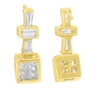 14K Yellow Gold 1/3 cttw Diamond Hoop Earrings (G-H, VS1-VS2)-1