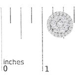 14K White Gold 1.0 Cttw Brilliant-Cut Diamond Halo-Style Cluster Round Button Stud Earrings (H-I Color, I1-I2 Clarity)-4 thumbnail 5