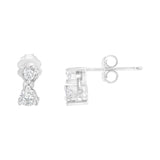 14KT White Gold 1/2 cttw Double Diamond Dangle Stud Earrings (H-I, I1-I2)-1 thumbnail 2