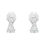 14KT White Gold 1/2 cttw Double Diamond Dangle Stud Earrings (H-I, I1-I2)-3 thumbnail 4