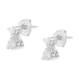 14KT White Gold 1/2 cttw Double Diamond Dangle Stud Earrings (H-I, I1-I2)-4 thumbnail 5