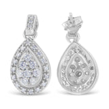 10k White Gold Round Cut Diamond Earrings (0.75 cttw, H-I Color, I1-I2 Clarity)-1 thumbnail 2