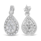 10k White Gold Round Cut Diamond Earrings (0.75 cttw, H-I Color, I1-I2 Clarity)-2 thumbnail 3