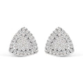 14K white gold earrings with 2 trillion diamond stones