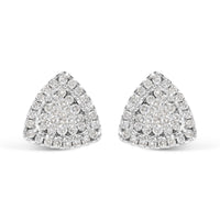 14K White Gold 1/2 cttw Trillion Shaped Diamond Stud Earrings (H-I Clarity, SI2-I1 Color)