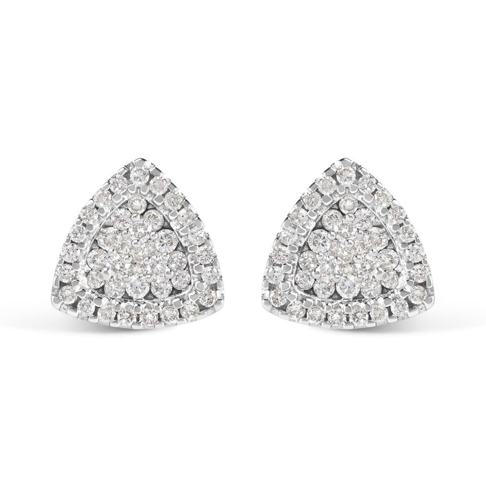 14K White Gold 1/2 cttw Trillion Shaped Diamond Stud Earrings (H-I Clarity, SI2-I1 Color)