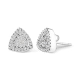 14K White Gold 1/2 cttw Trillion Shaped Diamond Stud Earrings (H-I Clarity, SI2-I1 Color)-1 thumbnail 2