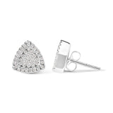 14K White Gold 1/2 cttw Trillion Shaped Diamond Stud Earrings (H-I Clarity, SI2-I1 Color)-3 thumbnail 4