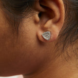14K White Gold 1/2 cttw Trillion Shaped Diamond Stud Earrings (H-I Clarity, SI2-I1 Color)-2 thumbnail 3